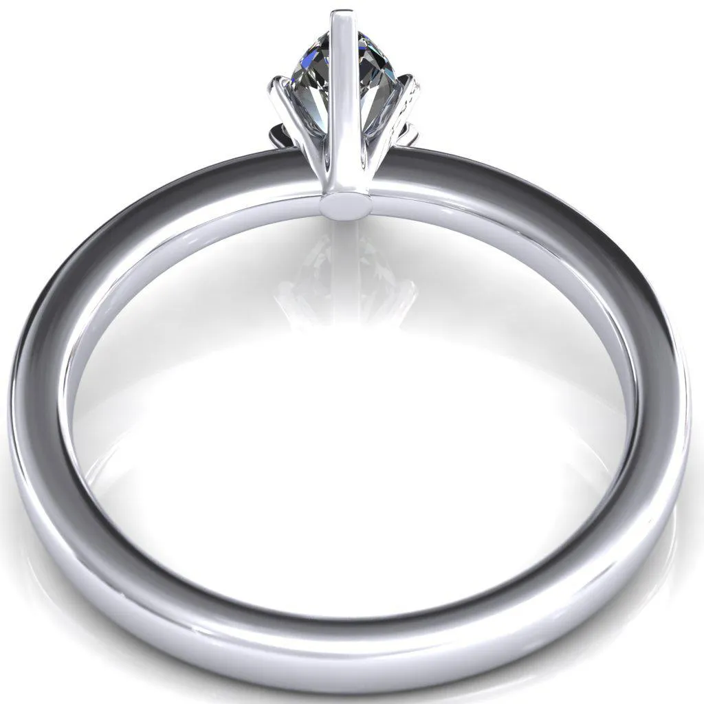 Tessa Marquise Moissanite 6 Prong Pitched Shoulders Solitaire Engagement Ring