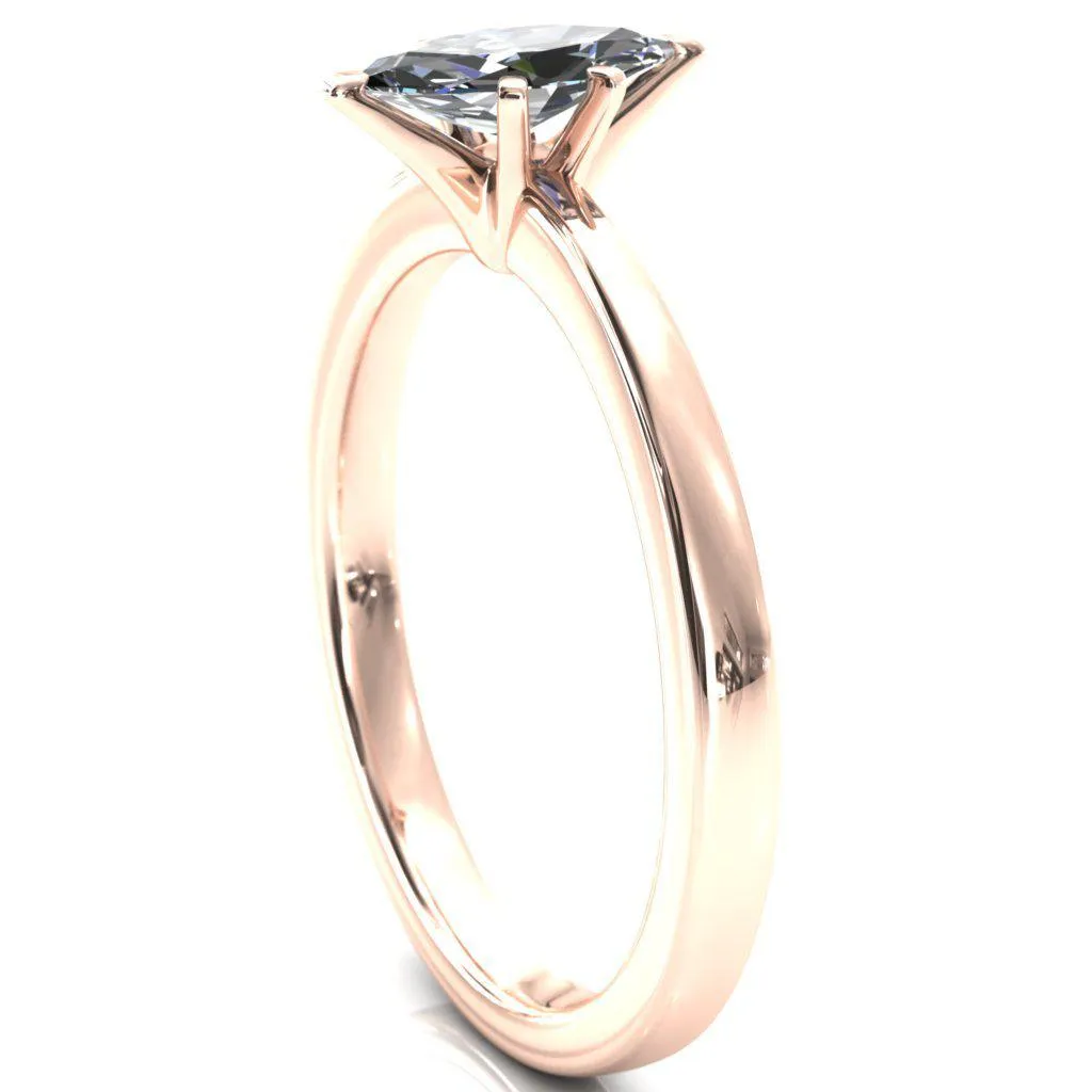 Tessa Marquise Moissanite 6 Prong Pitched Shoulders Solitaire Engagement Ring