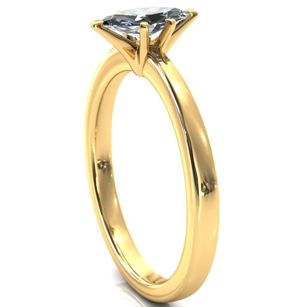 Tessa Marquise Moissanite 6 Prong Pitched Shoulders Solitaire Engagement Ring