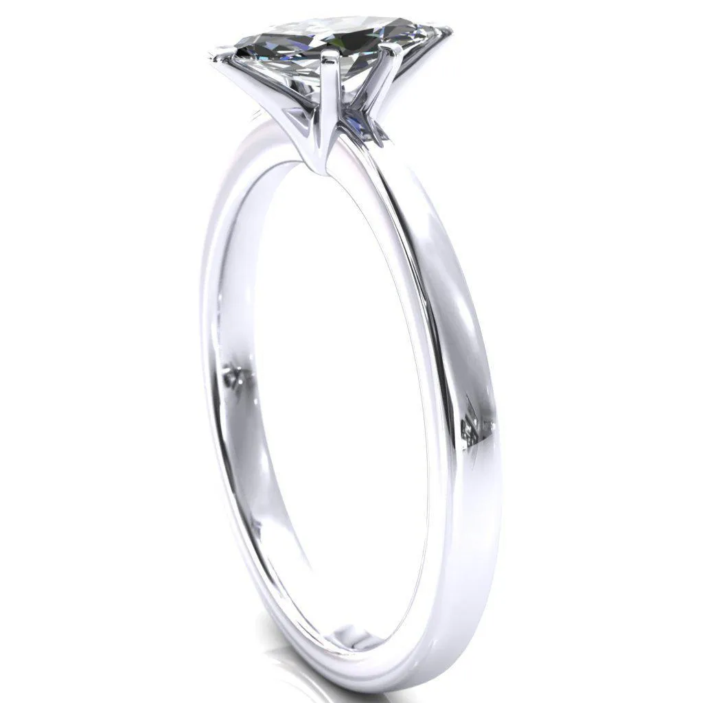 Tessa Marquise Moissanite 6 Prong Pitched Shoulders Solitaire Engagement Ring