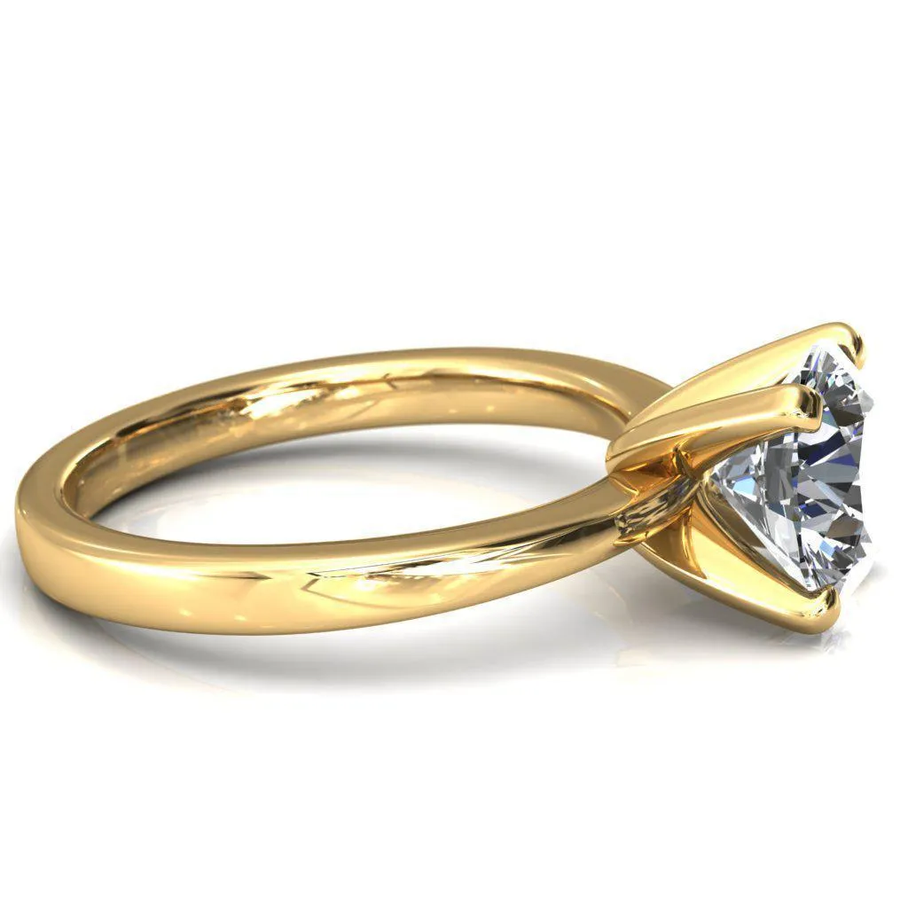 Tessa Round Lab-Grown Diamond Center 4 Prong Pitched Shoulders Solitaire Engagement Ring