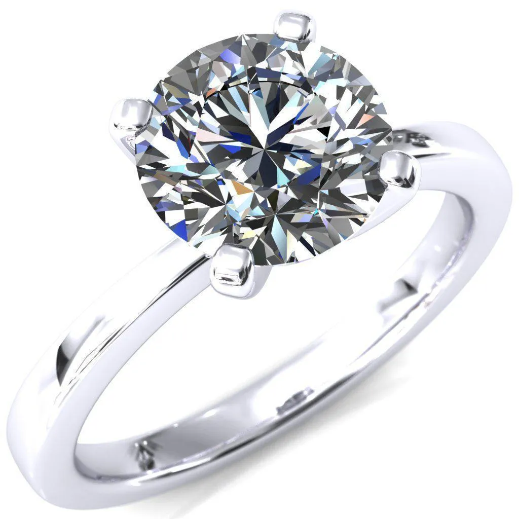 Tessa Round Lab-Grown Diamond Center 4 Prong Pitched Shoulders Solitaire Engagement Ring