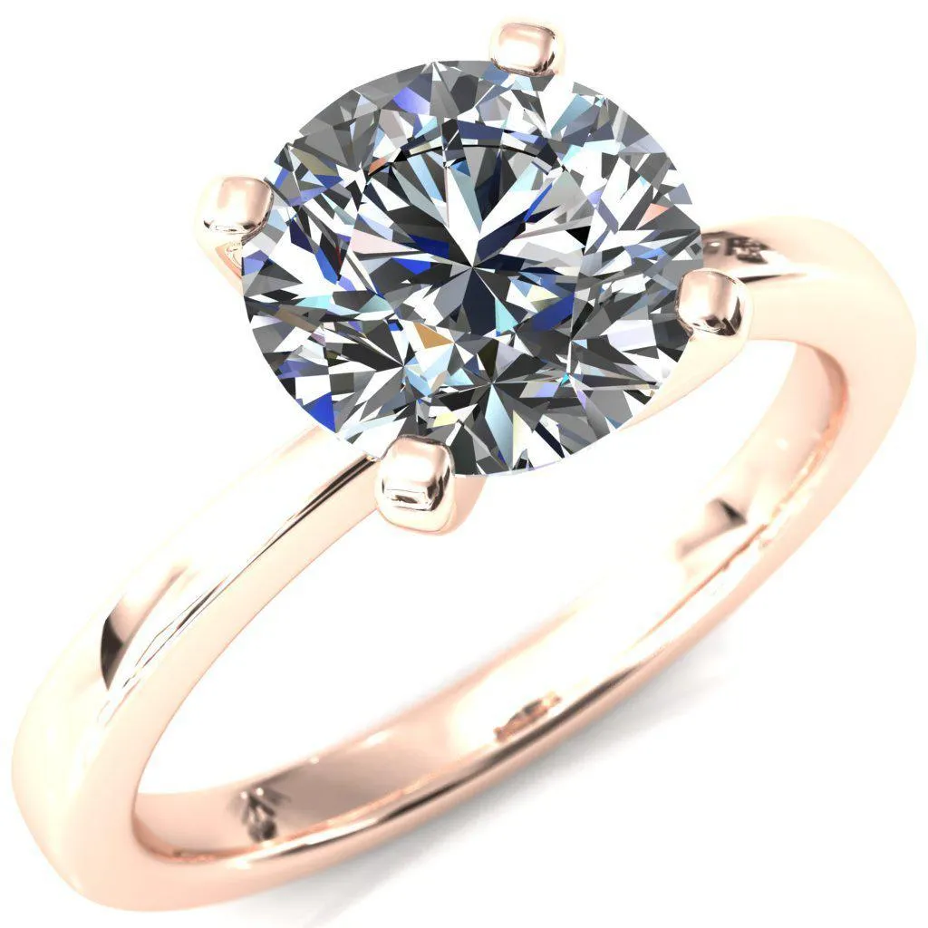 Tessa Round Lab-Grown Diamond Center 4 Prong Pitched Shoulders Solitaire Engagement Ring