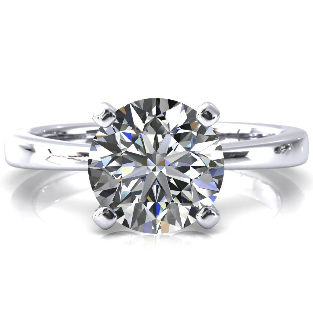 Tessa Round Lab-Grown Diamond Center 4 Prong Pitched Shoulders Solitaire Engagement Ring