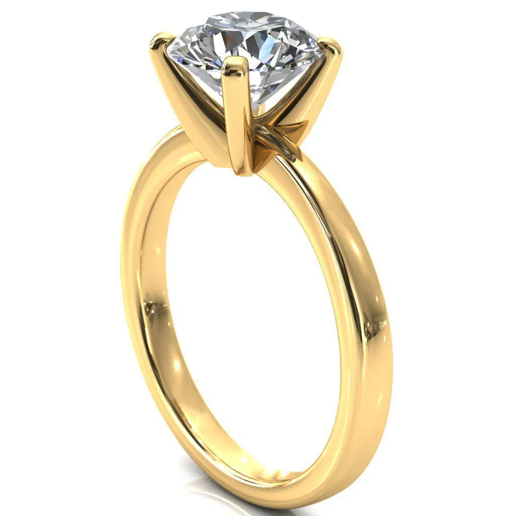 Tessa Round Lab-Grown Diamond Center 4 Prong Pitched Shoulders Solitaire Engagement Ring