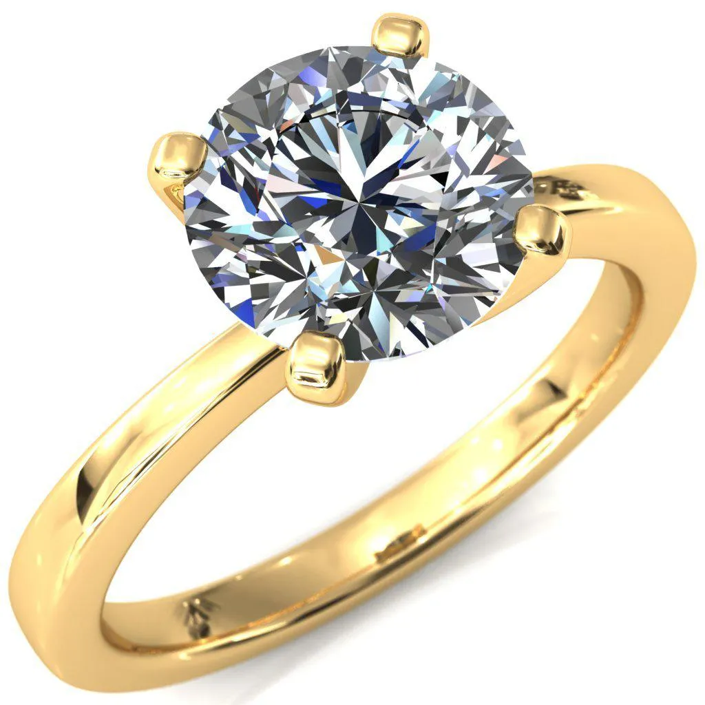 Tessa Round Lab-Grown Diamond Center 4 Prong Pitched Shoulders Solitaire Engagement Ring