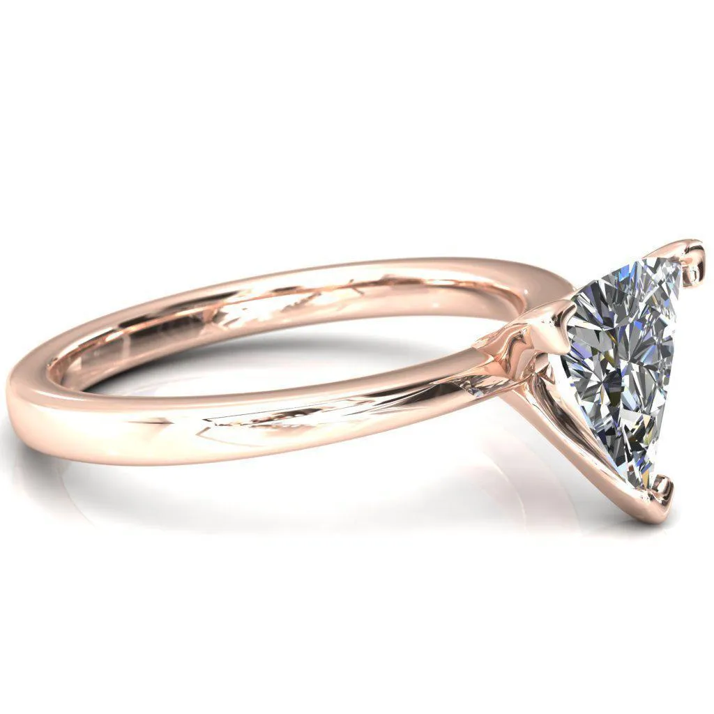 Tessa Trillion Moissanite 3 Prong Pitched Shoulders Solitaire Engagement Ring