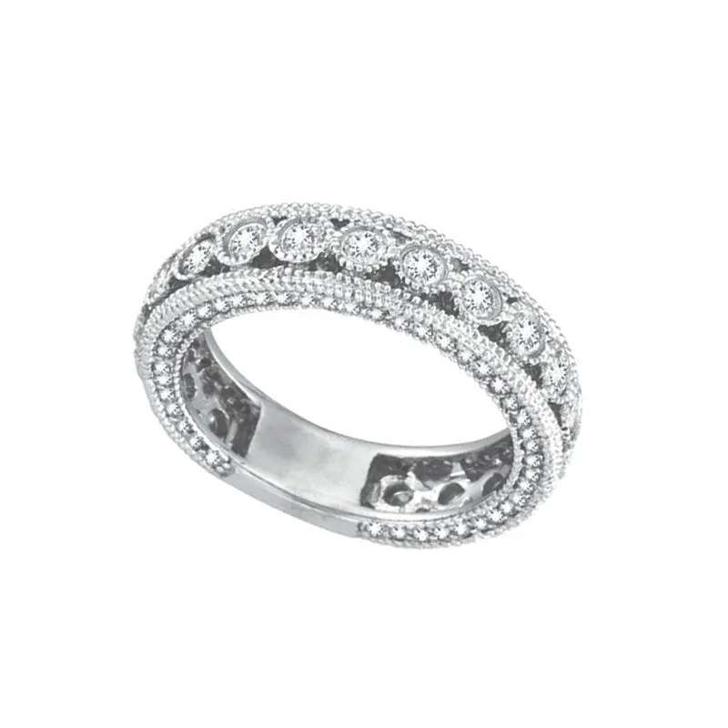 THREE SIDED BEZEL SET DIAMOND ETERNITY RING BAND 14K GOLD (1.28 CTW)