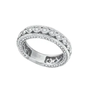 THREE SIDED BEZEL SET DIAMOND ETERNITY RING BAND 14K GOLD (1.28 CTW)