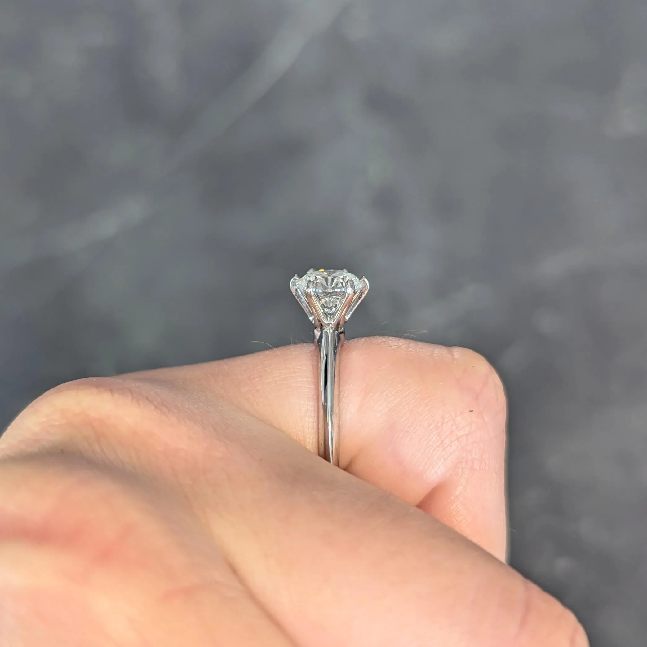 Tiffany & Co. 1.38 CTW Round Brilliant Diamond Platinum Solitaire Engagement Ring