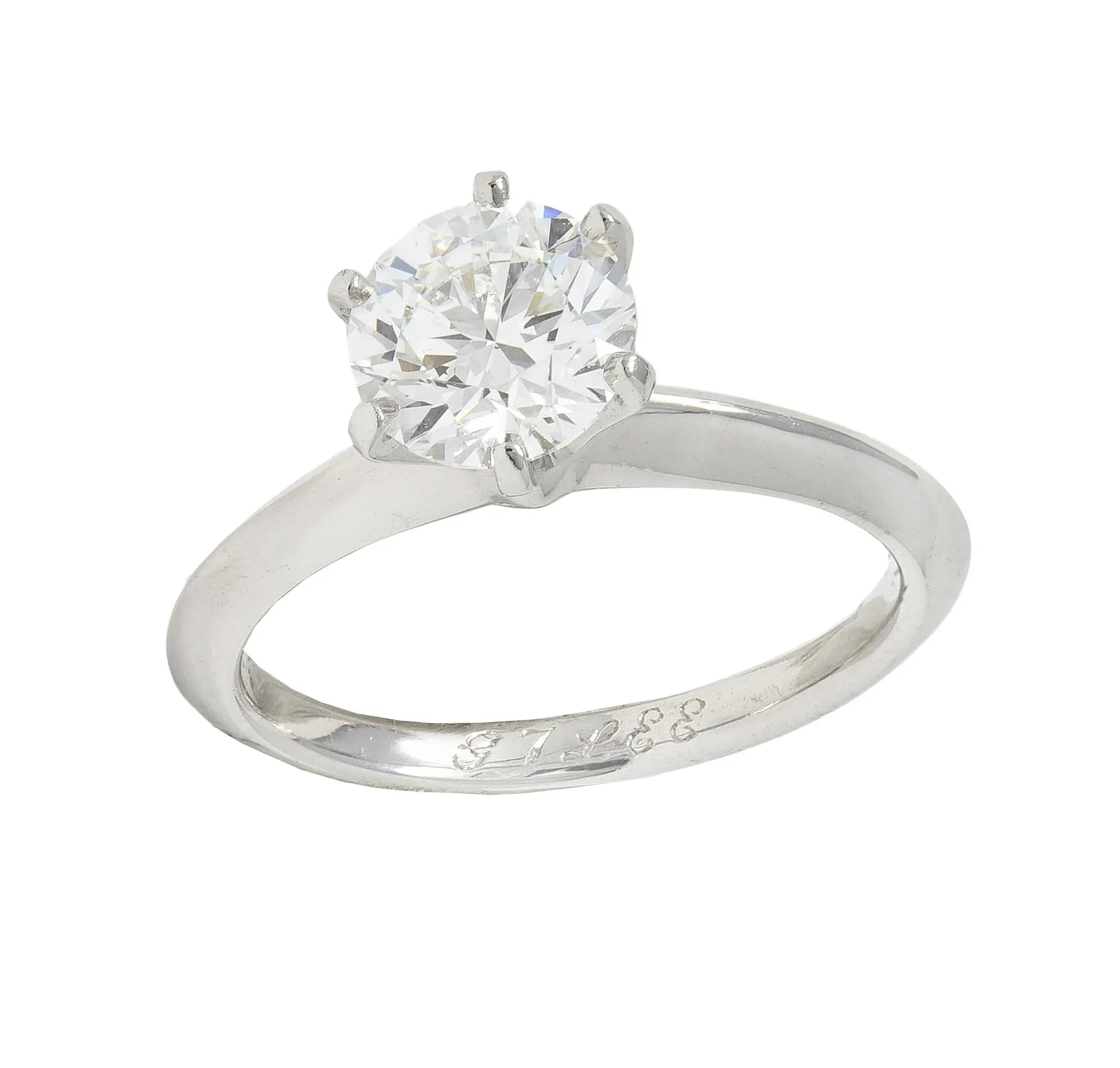 Tiffany & Co. 1.38 CTW Round Brilliant Diamond Platinum Solitaire Engagement Ring