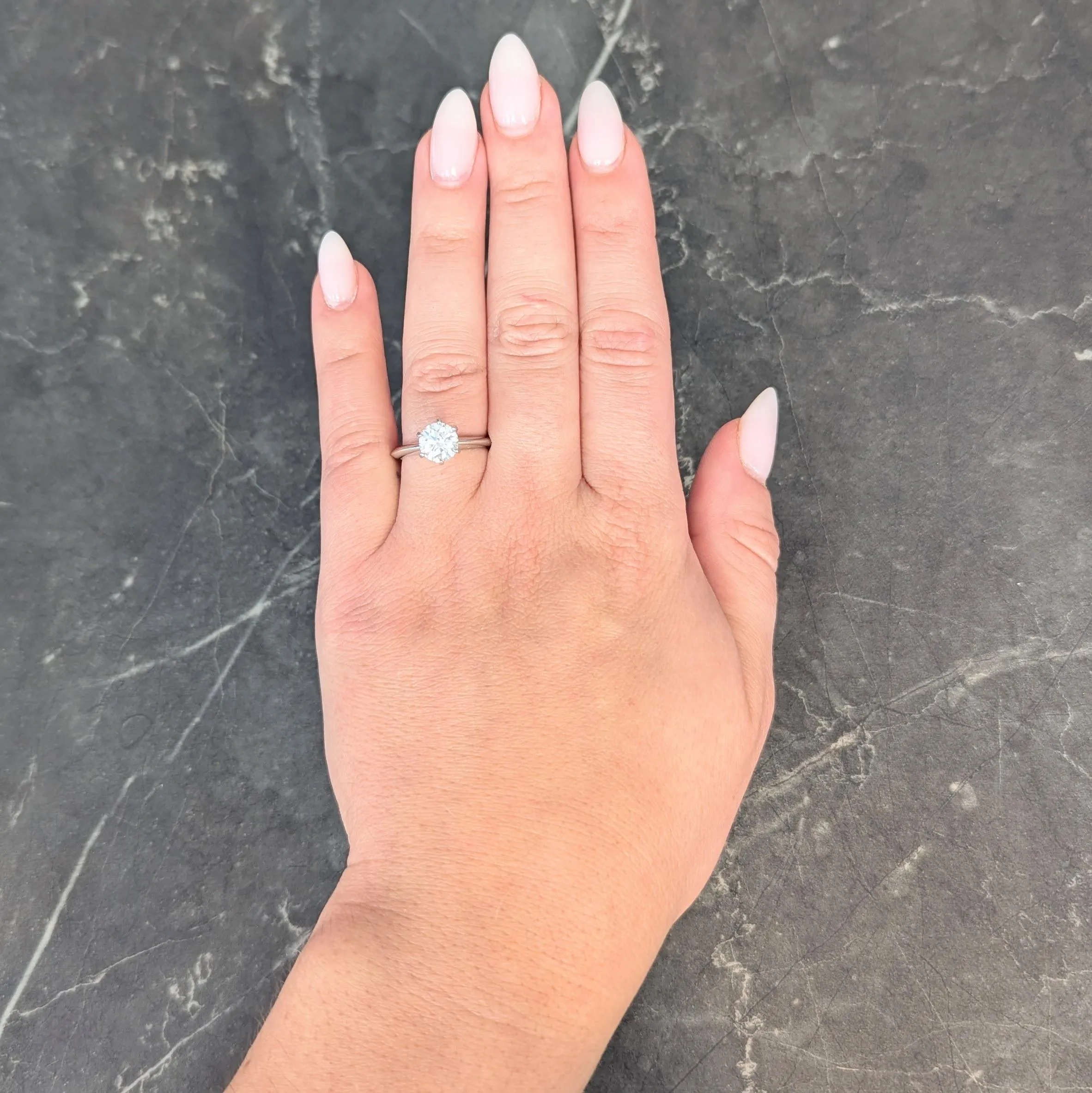 Tiffany & Co. 1.38 CTW Round Brilliant Diamond Platinum Solitaire Engagement Ring