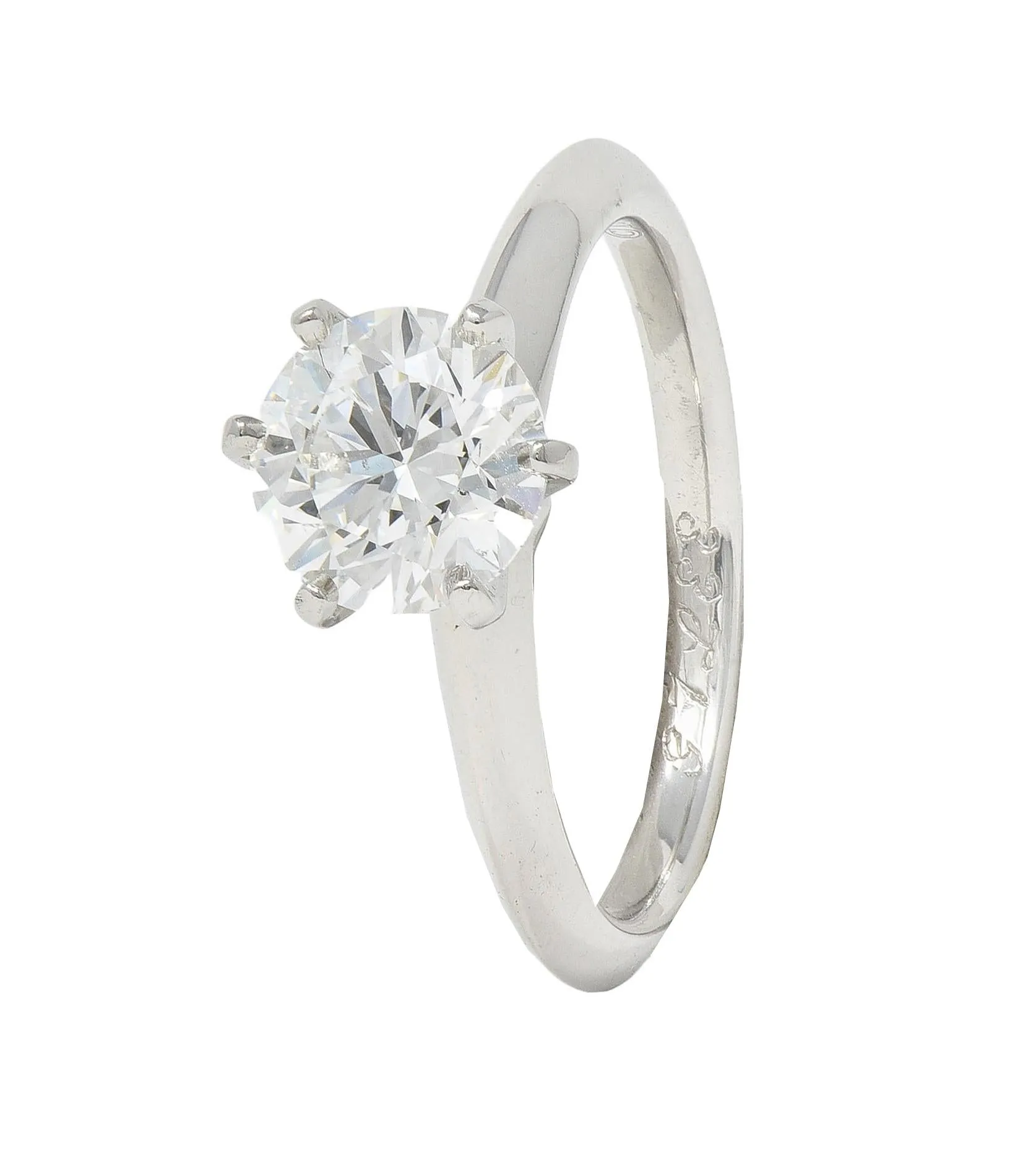 Tiffany & Co. 1.38 CTW Round Brilliant Diamond Platinum Solitaire Engagement Ring