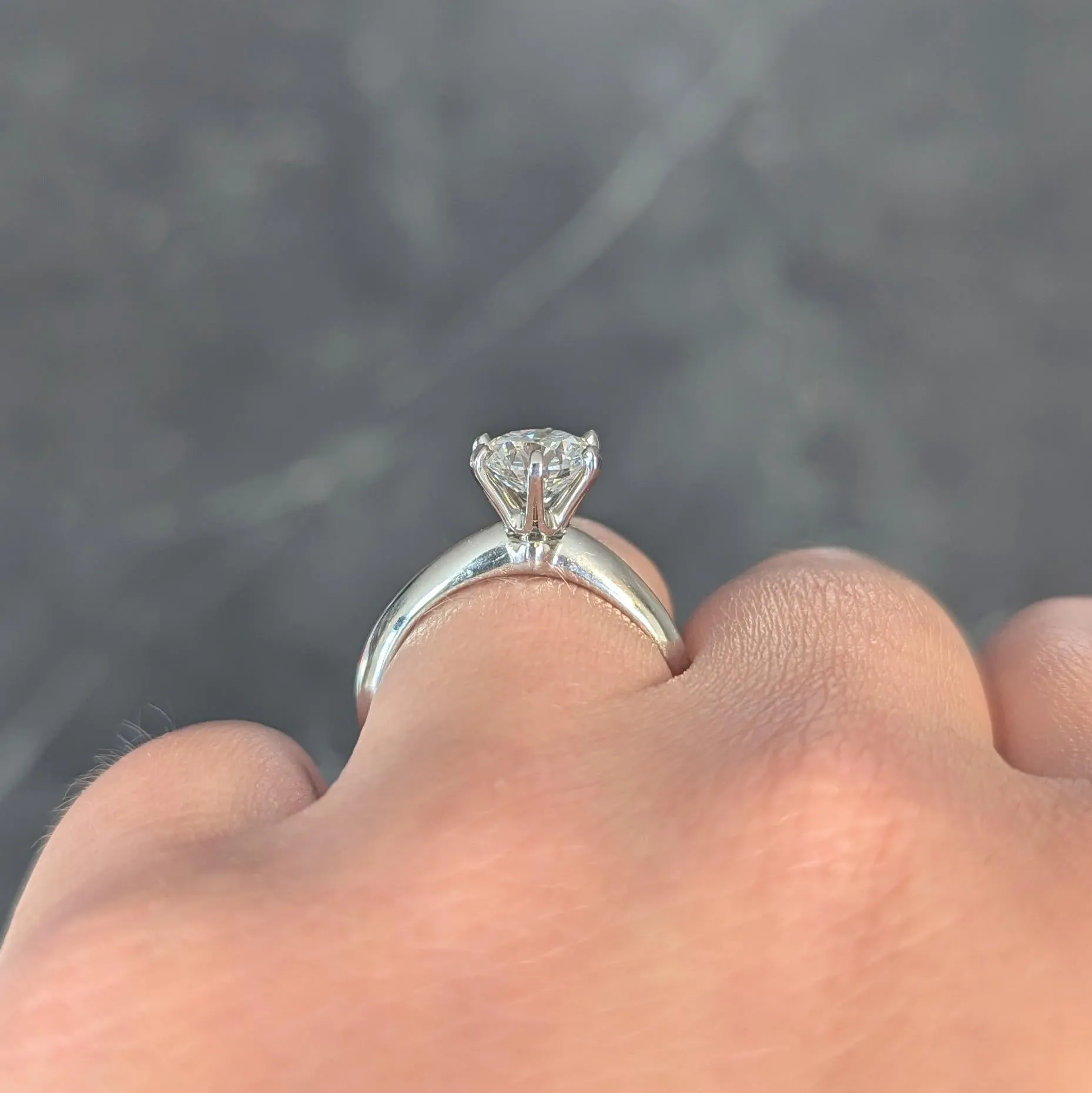 Tiffany & Co. 1.38 CTW Round Brilliant Diamond Platinum Solitaire Engagement Ring