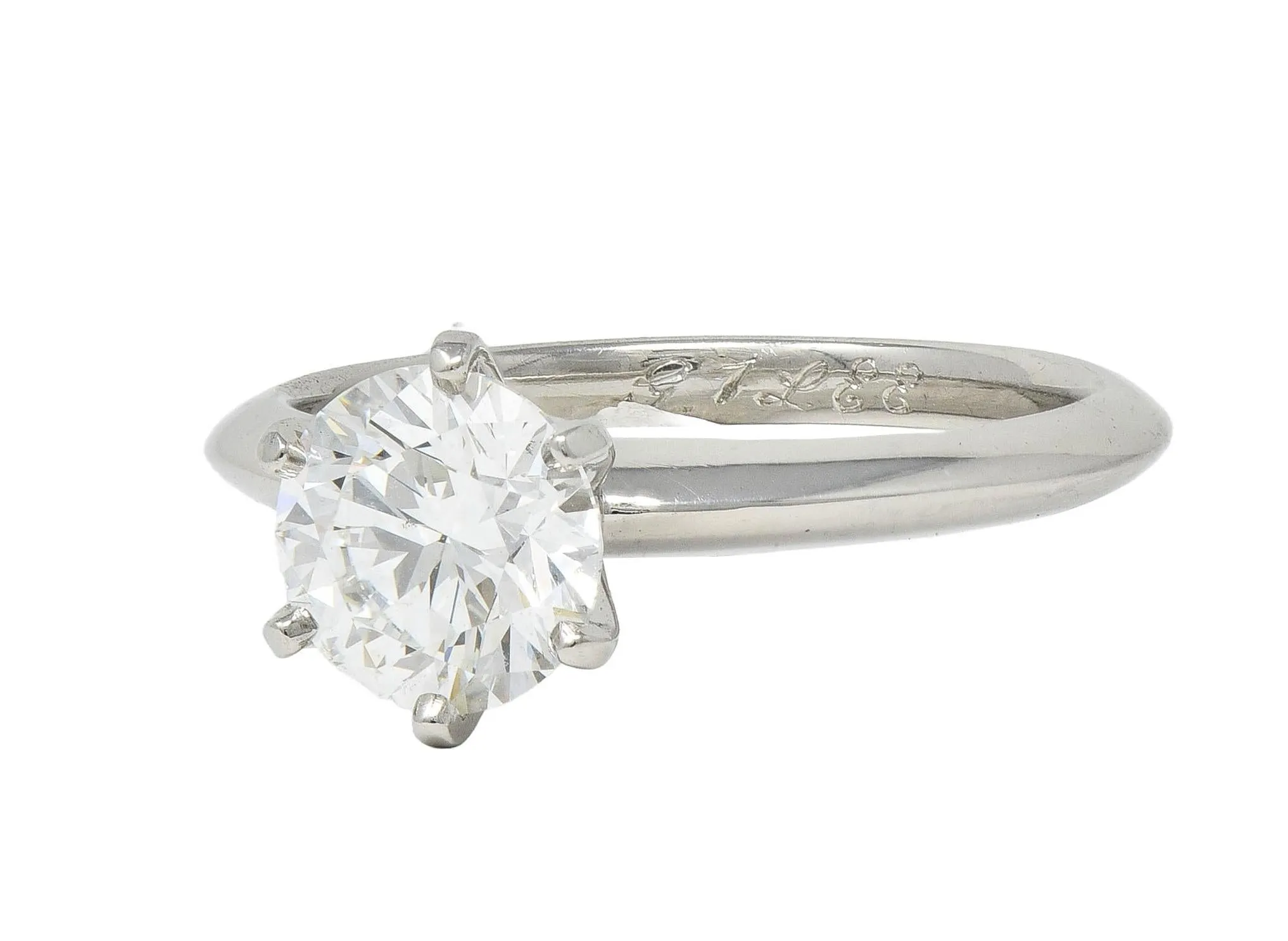 Tiffany & Co. 1.38 CTW Round Brilliant Diamond Platinum Solitaire Engagement Ring