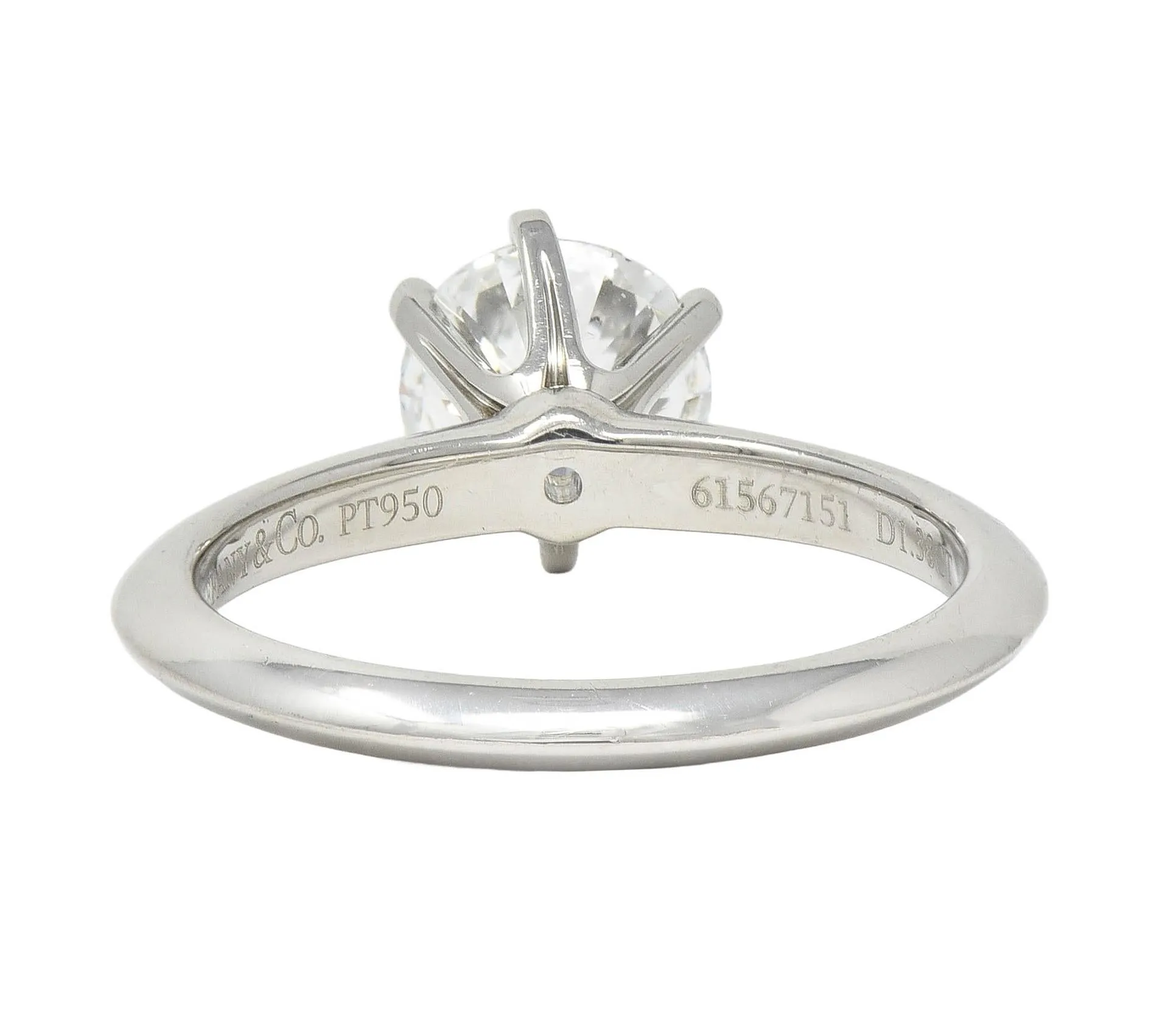 Tiffany & Co. 1.38 CTW Round Brilliant Diamond Platinum Solitaire Engagement Ring