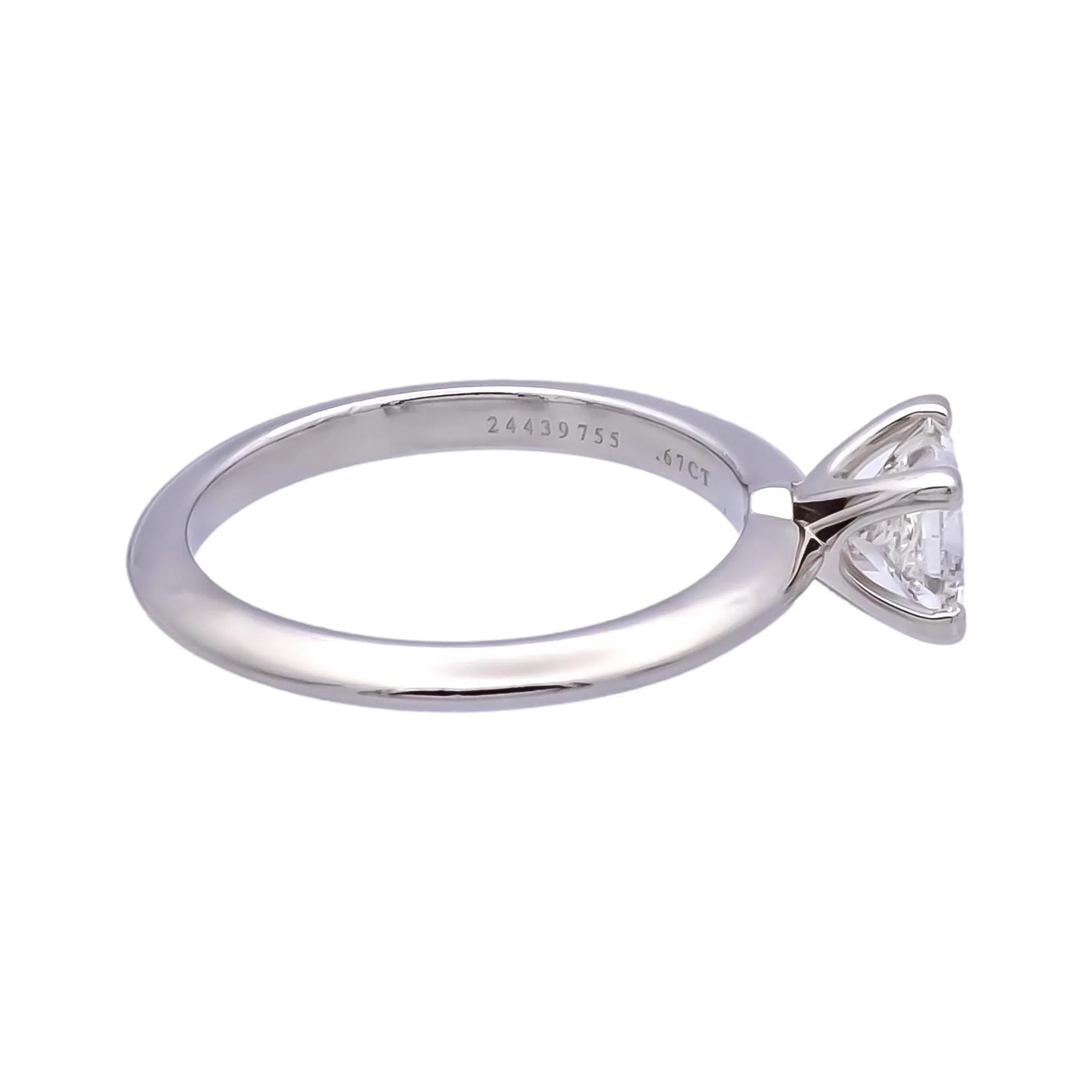 Tiffany & Co. Platinum Diamond Princess Cut Engagement Ring .67ct GVS2