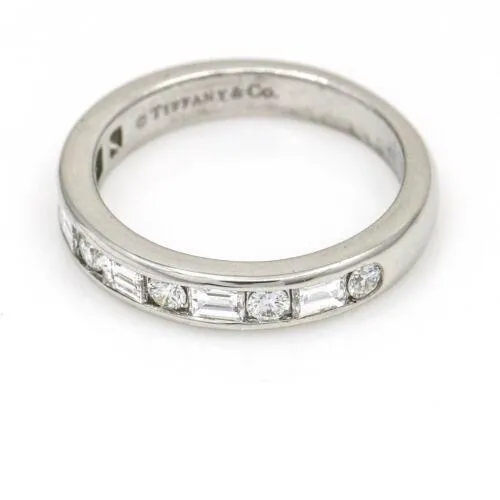 Tiffany & Co. Women's Round Baguette Diamond Band Ring in Platinum Size 5
