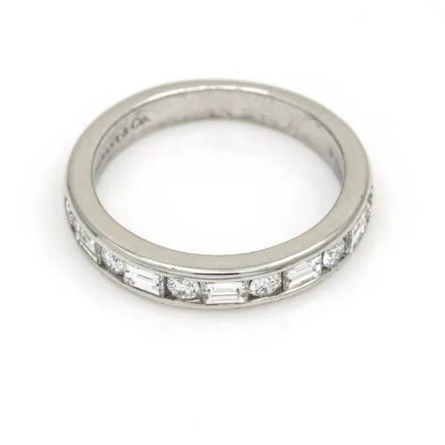 Tiffany & Co. Women's Round Baguette Diamond Band Ring in Platinum Size 5