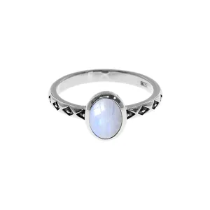 Tilly diamond dot rainbow moonstone ring
