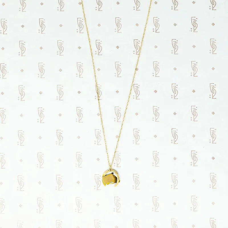 Tiny Gold Horse and Horseshoe Pendant