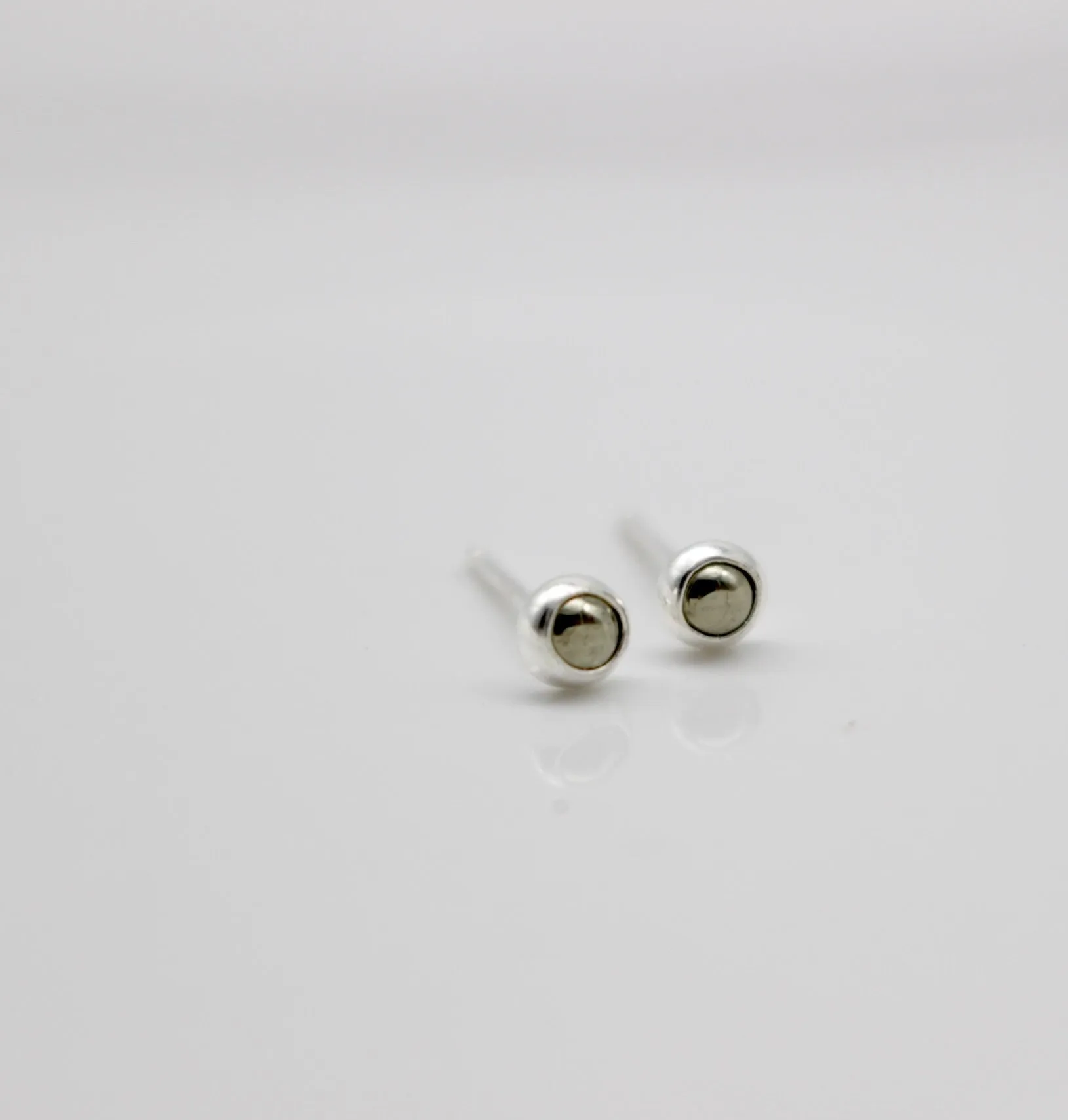 Tiny Pyrite Earrings - Sterling Silver 3mm Studs earring - Gift for her - pyrite post earrrings - Jewelry sale - small earrings