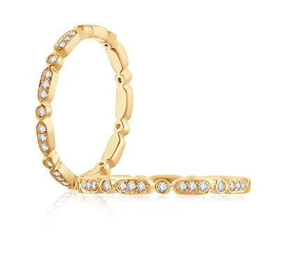 Triple and Single Set Diamond Stackable Band