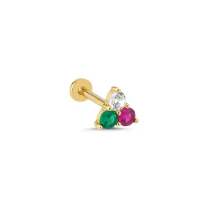 TRIPLE COLOR STONE PIERCING
