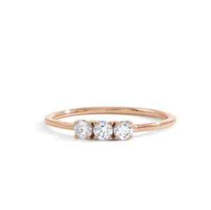 triple white diamond ring