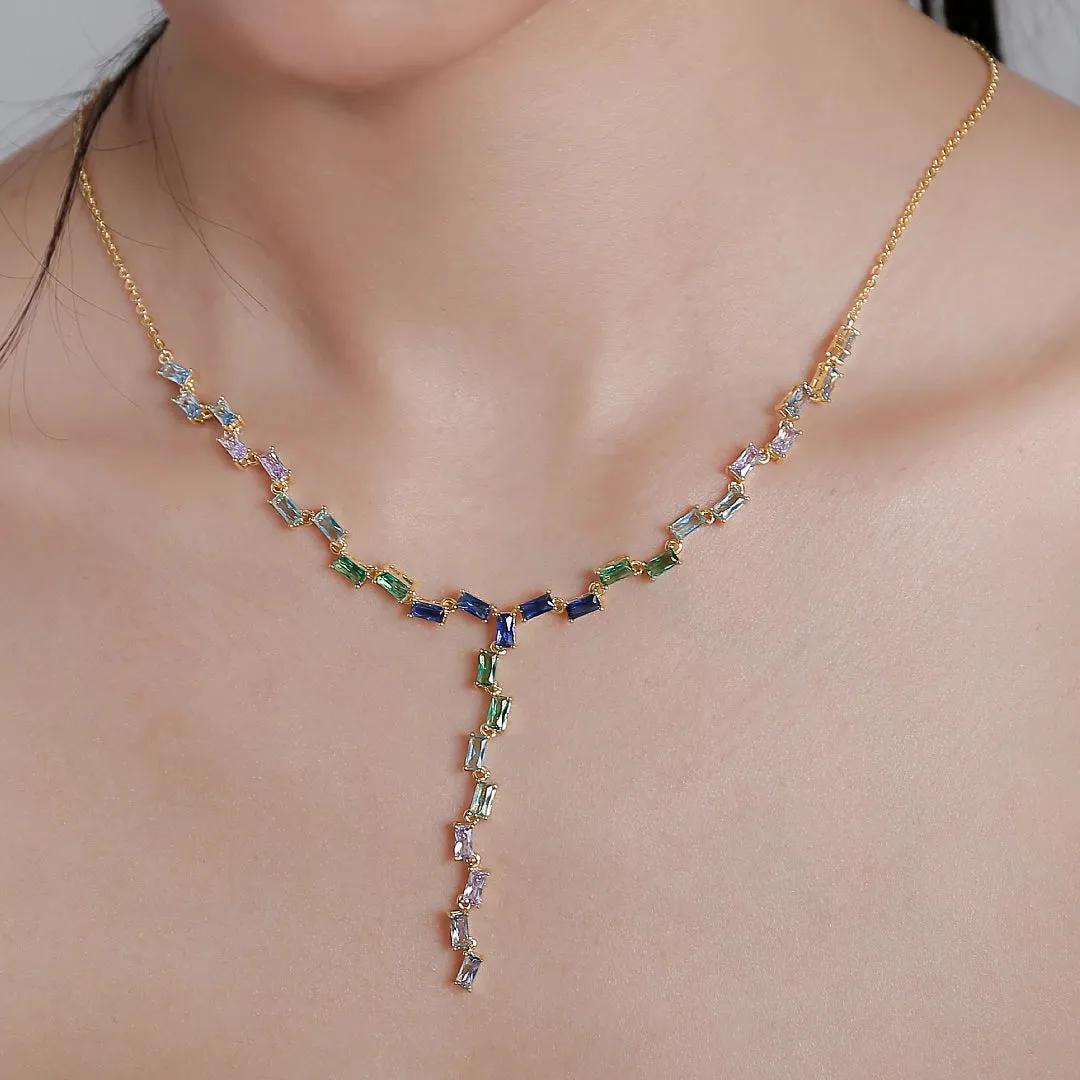 Turquoise Style Chain Necklace Cascade Collection by Vicky Kim