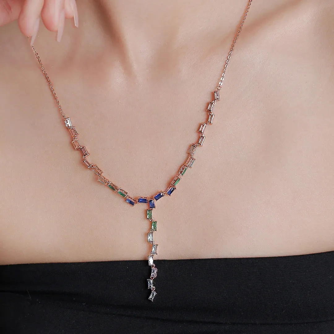 Turquoise Style Chain Necklace Cascade Collection by Vicky Kim