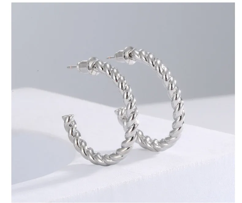 TwistChic Minimalist Hoop Earrings