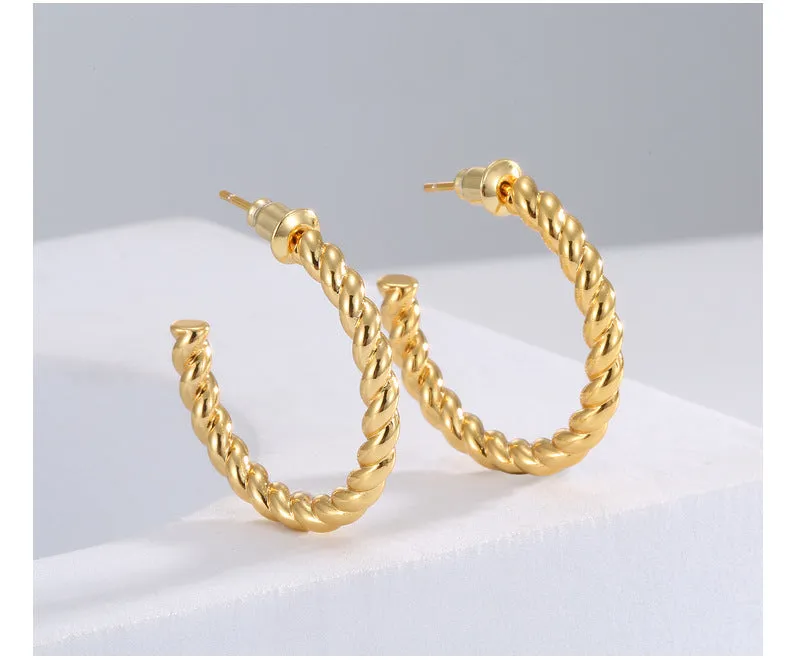 TwistChic Minimalist Hoop Earrings