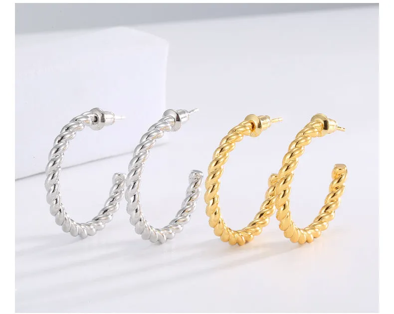 TwistChic Minimalist Hoop Earrings
