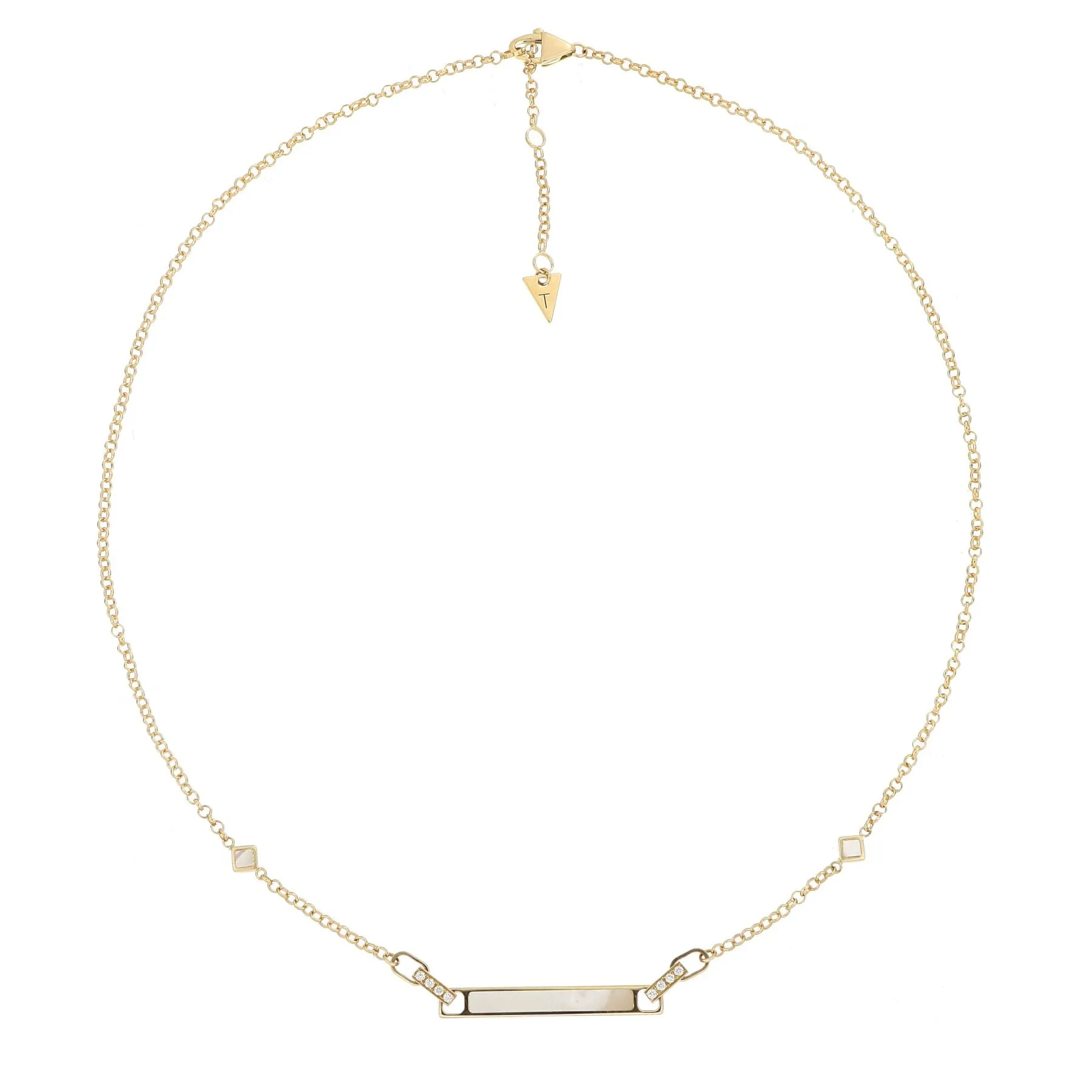 Unica Necklace Mother of Pearl and Diamonds