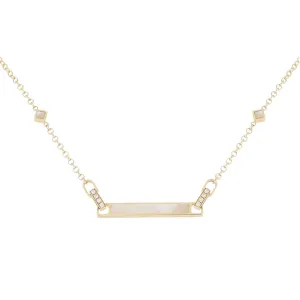 Unica Necklace Mother of Pearl and Diamonds
