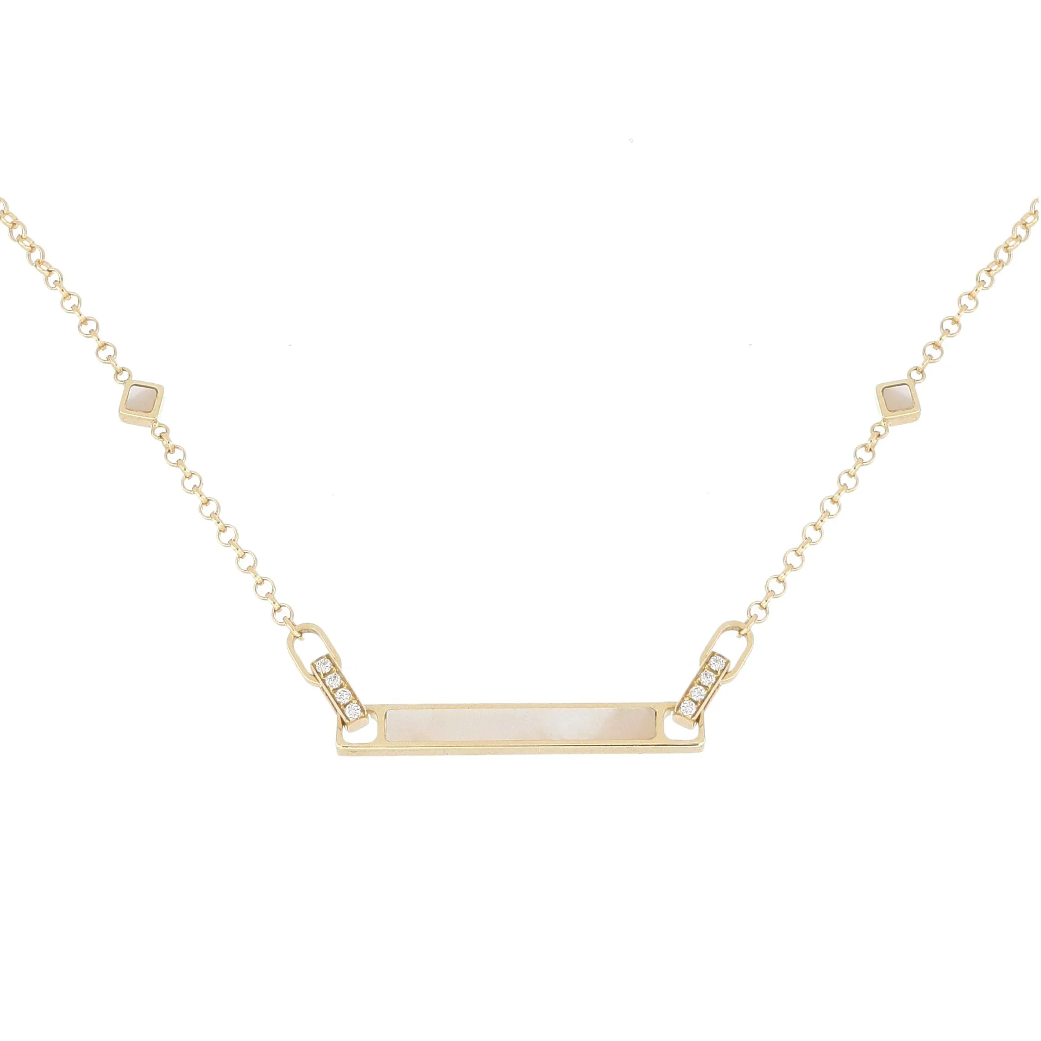 Unica Necklace Mother of Pearl and Diamonds