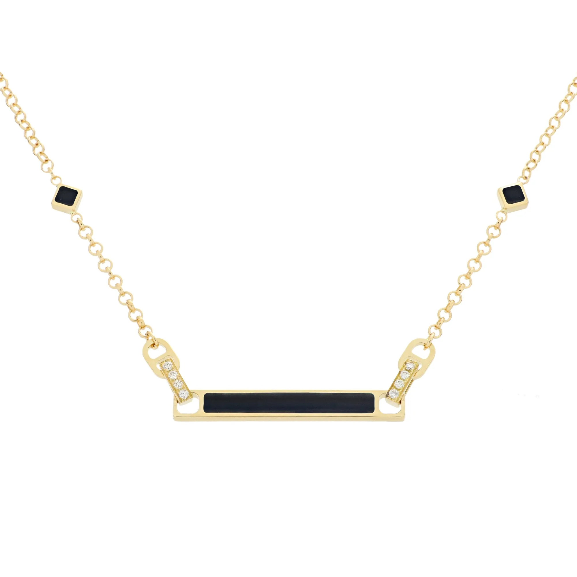 Unica Necklace Onyx and Diamonds