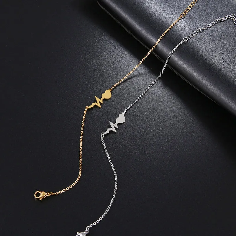 Unique Link Chain Bracelet 14K Yellow Gold Women Engagement Jewelry