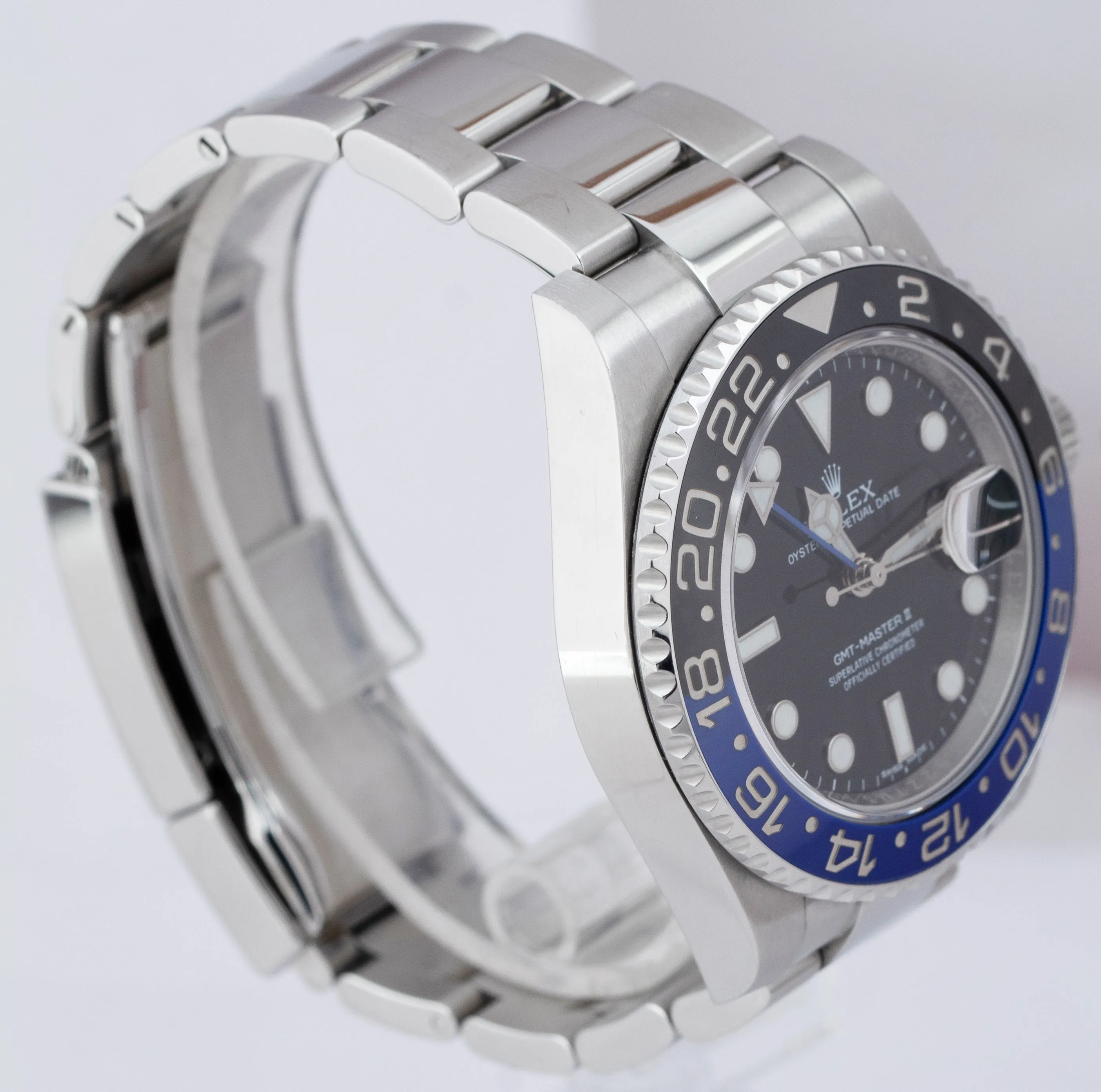UNPOLISHED 2015 Rolex GMT-Master II Batman Ceramic 40mm Watch 116710 BLNR B P