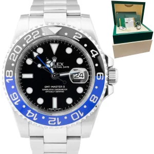UNPOLISHED 2015 Rolex GMT-Master II Batman Ceramic 40mm Watch 116710 BLNR B P