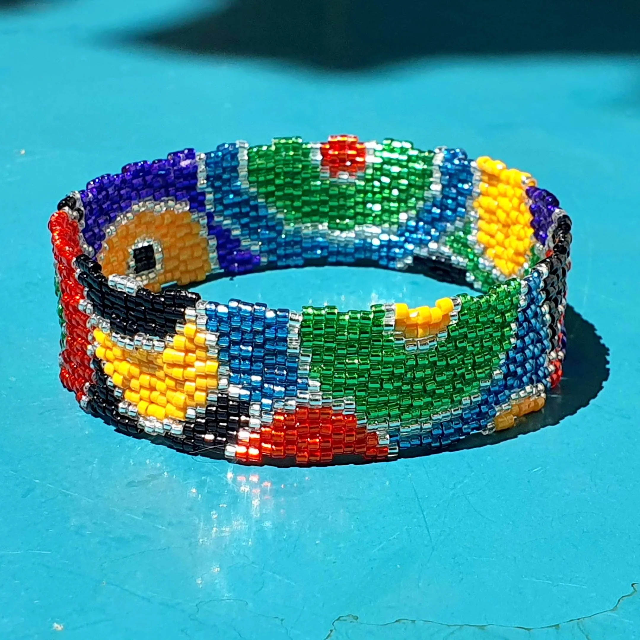 Vertical Peyote Pattern - Bracelet CERCLES MULTICOLORES