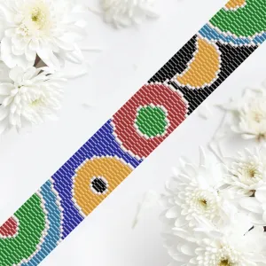 Vertical Peyote Pattern - Bracelet CERCLES MULTICOLORES
