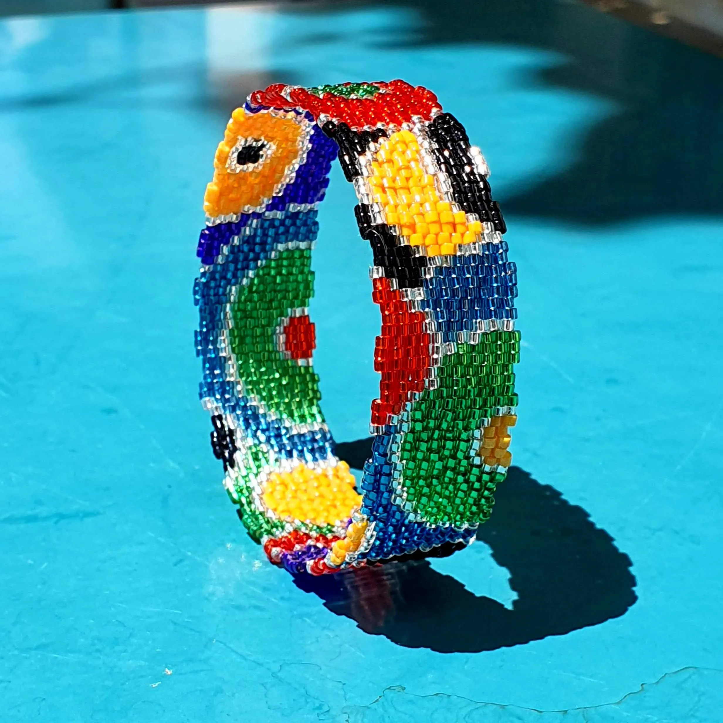 Vertical Peyote Pattern - Bracelet CERCLES MULTICOLORES