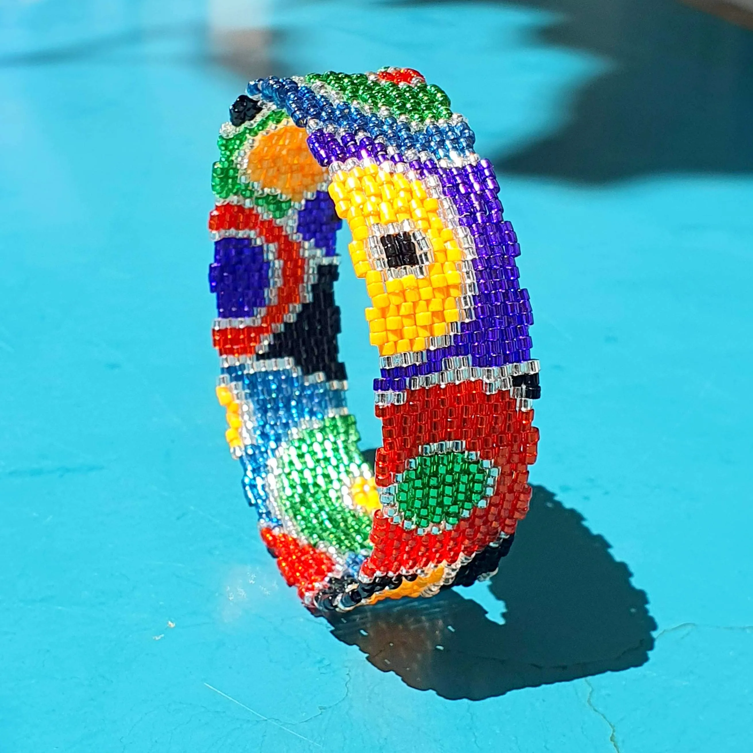 Vertical Peyote Pattern - Bracelet CERCLES MULTICOLORES