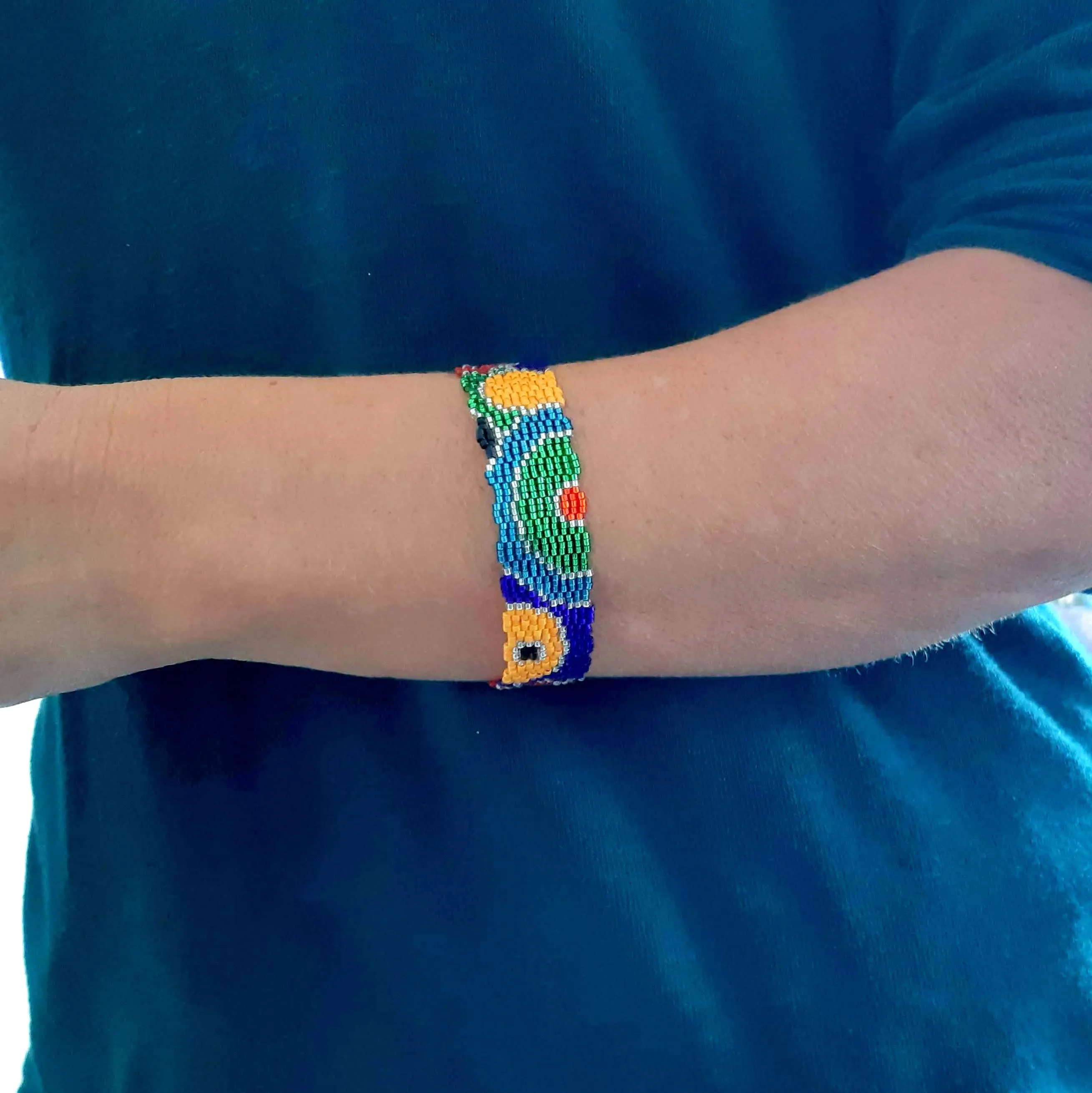 Vertical Peyote Pattern - Bracelet CERCLES MULTICOLORES