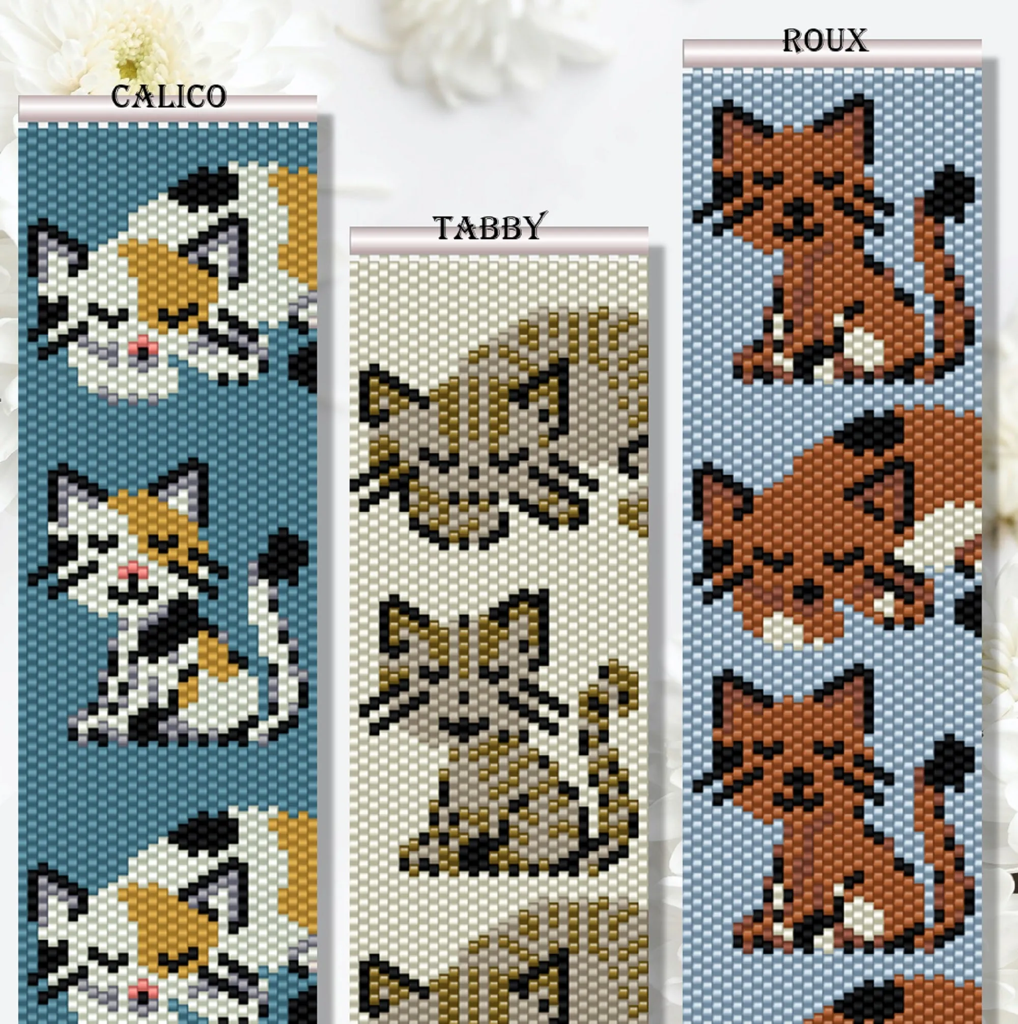 Vertical Peyote Pattern - Bracelet CHAT ROUX