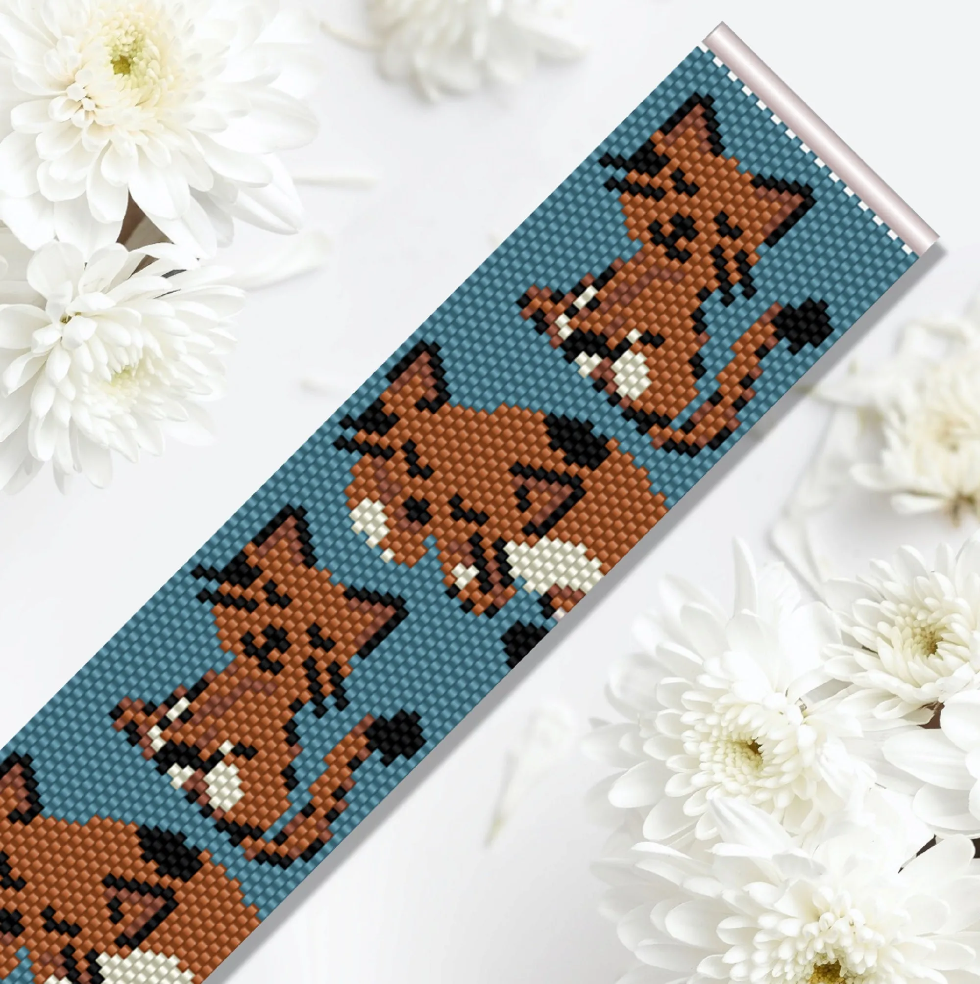 Vertical Peyote Pattern - Bracelet CHAT ROUX