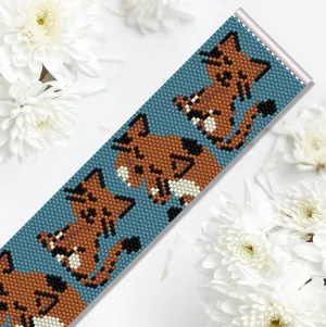 Vertical Peyote Pattern - Bracelet CHAT ROUX