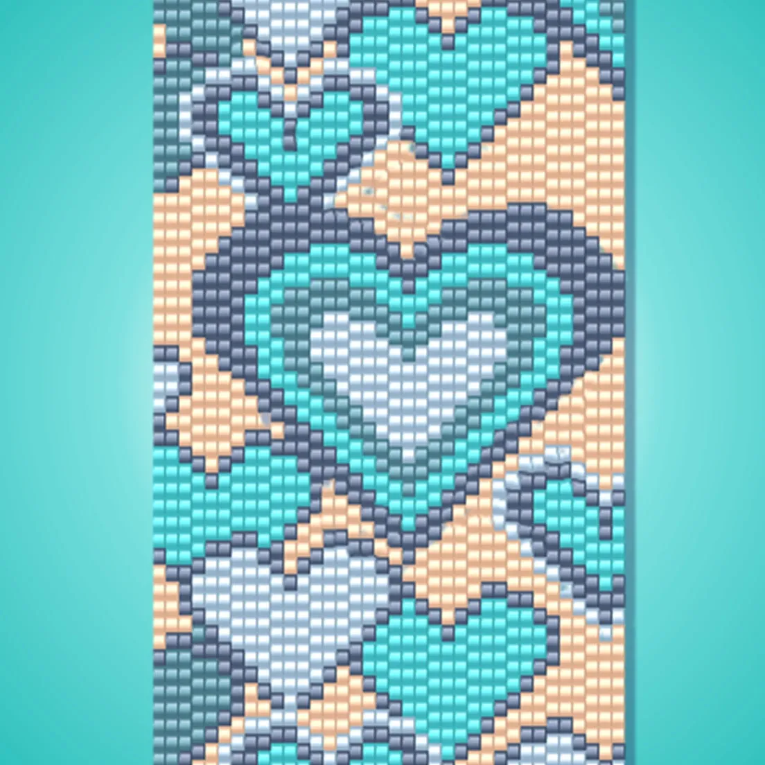 Vertical Peyote Pattern - Bracelet COEURS MAXI SABLE